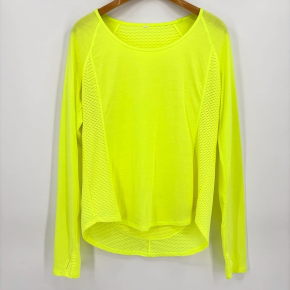 Under Armour Fluorescent Yellow Heat Gear Long Sleeve Thin Running Top, Large - Picture 14 of 16